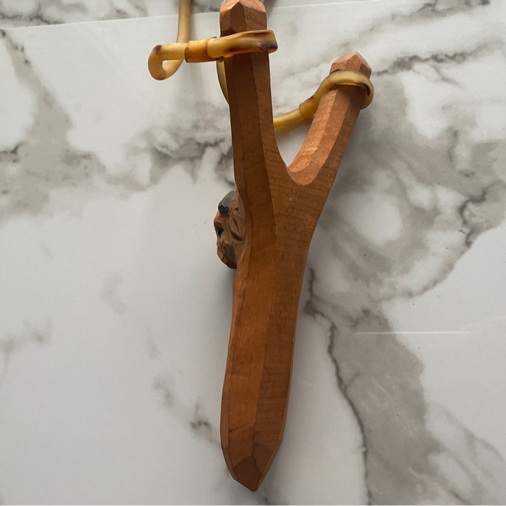 Hand carved Native American Slingshot - Picture 2 of 5